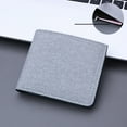 thumbnail image 4 of Fashion ID Short Wallet Solid Color Neutral Men Canvas Open Purse Wallet Mens Travel Wallet, 4 of 5