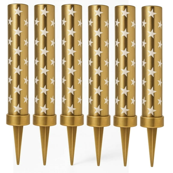 Birthday Golden Cake Candles, Gold Light Effect, 5 Inch Decorative Party Candles for Celebrating Birthday, Wedding, Anniversary, Bar, Restaurants, and Party Decorations (6)