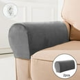 thumbnail image 6 of Velvet Sofa Armrest Covers Polyester Arm Covers Couch Armchair Slipcovers with Pins Anti-Slip Washable Detachable -, 6 of 8