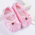 thumbnail image 2 of Siilsaa Baby Girls Soft Sole Bowknot Princess Wedding Dress Mary Jane Flats Prewalker Light Baby Sneaker Shoes Pink13,13, 2 of 4
