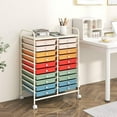 thumbnail image 5 of 20-Drawer Rolling Storage Cart with Removable Drawers, Mobile Utility Organizer with Lockable Wheels for Home Office School Classroom Garage, Multi-Color, 5 of 5