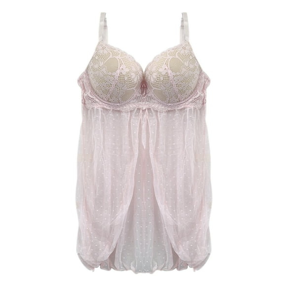 Babydoll de mesh color rosa Carnival mod. 3253