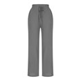 thumbnail image 5 of Tnhcen Women's Casual Linen Cotton Pants with Drawstring Waist - Relaxed Fit Straight Leg Basic Pants S-2XL Pre-Washed Breathable Trousers for Daily Wear, 5 of 7