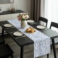 thumbnail image 2 of Blue Spring Floral Table Runner 108 Inches Long, Flowers Leaves Pastoral Botanical Kitchen Coffee Dining Table Decoration for Home Party Birthday Wedding Home Decor 13x108 Inches, 2 of 8