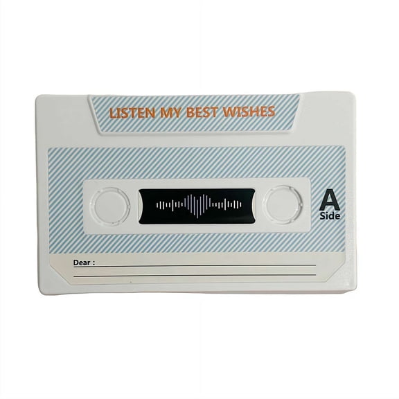 Voice Recordable Greeting Card with 60 Second Message Recorder, Retro Cassette Talking Card for Valentine's Day, Birthday, Mother's Day Gift for Wife, Husband, Grandma, Visually Impaired