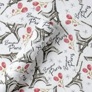 Paris Wrapping Paper Roll, Mini Roll, Eiffel Tower Design Gift Wrap Paper for Travel, Party, Holiday, Birthday, 17 inches x 16.4 feet