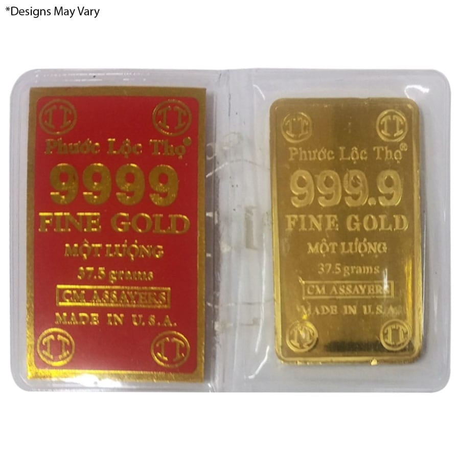 37.5 gram Vietnamese Mot Luong Statue of Liberty Gold Bar .9999 Fine (w/Assay)