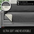 thumbnail image 4 of Original Patent Pending Reversible Small Sofa Protector, Many Colors, Seat Width to 62 Inch, Furniture Slipcover, 2 Inch Strap, Couch Slip Cover Throw for Pets, Kids, Dogs, Charcoal Linen, 4 of 8
