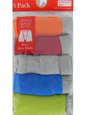 Boys Fashion Solid Boxer Briefs, 5 Pack