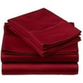 thumbnail image 2 of 600 Threat Count 100 % Egyptian Cotton 4-Pcs Sheets for Cot Bunk Bed-Perfect for Narrow Twin/Cot Size/Rv Bunk/Guest Bed Replacement Deep 15-Inch Color Burgundy Solid Cot Size Sheets- 28" X 75", 2 of 5
