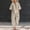 Beige plus size 2 piece set a1, variant on Women Plus Size 2 Piece Set V Neck Short Sleeve Top Wide Leg Pants Casual Summer Outfits Solid Boho Matching Lounge Sets Vacation Travel Clothes Tracksuits, Gray S