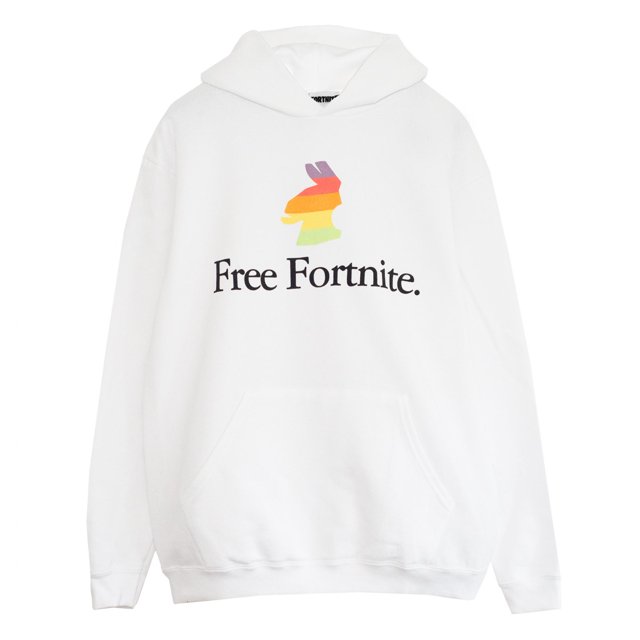 Free Fortnite - Sudadera Rainbow Llama para Hombre (Blanco)