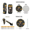 thumbnail image 6 of Yuyamidu 15pcs Black Leopard Print Car Accessories Sets Highland Cow Car Seat Covers Sunflower Floor Mats Auto Steering Wheel Cover Seatbelt Pads Handbrake Cover Set Coasters, 6 of 6