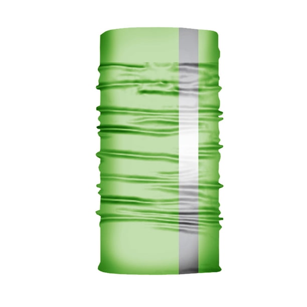 Greeniant Polaina de cuello reflectante, portátil, reutilizable, lavable, Color sólido, protección facial, motociclismo, viaje, bufanda de Ciclismo Verde