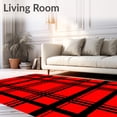 thumbnail image 2 of ODIKA 6'x9' Machine Washable Non-Slip Area Rug, Festive Holiday Tartan Plaid Statement Accent High Traffic Rug, Red, 610524, 2 of 7