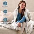 thumbnail image 4 of Bare Home Plush Sherpa Bed Blanket - Fluffy & Soft - Reversible - Lightweight - Throw/Travel, Cream, 4 of 10