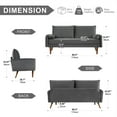 thumbnail image 2 of TOYTEXX Mid Century Modern Velvet Sofa, 3-Seater Sofa for Home & Office, with 2 Pillows, Dark Grey, 2 of 7