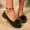 Green, variant on YTCAMLO Puff Pompom Flats for Women Round Toe Backless Casual Shoes Slip On Soft Comfort Ballet Shoes for Daily Weekend Outings