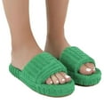 thumbnail image 1 of Towelling Slider Slippers For Women Girls Slip-on P Shoes Hold, 1 of 4