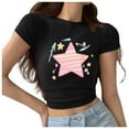 thumbnail image 5 of Rezuofi 1 Pcs Cowgirl Shirt Women Embroidery Western Outfits PU Leather Star Graphic Tees Short Sleeve Tops 2025, 5 of 6