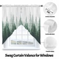 thumbnail image 3 of Green Forest Swag Valances for Windows 2 Pack Nature Woodland Tree Misty Forest Silhouette Landscape Swag Kitchen Curtains 63 Inches Long Short Window Drapes for Kitchen Bathroom 36"x63", 3 of 8