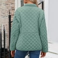 thumbnail image 4 of Women Casual Solid Color Lapel Long Sleeve Quilted Jacket Hidden Buttons for Everyday Wear or Outdoor Activities, 4 of 8