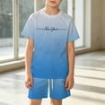 thumbnail image 2 of XIYON Boys Outfit 2 Piece Cool Gradient Boys Short Sleeve T Shirt And Shorts Outfit Breathable Mesh Casual Playwear Trendy Clothes 11-12 Years, 2 of 4