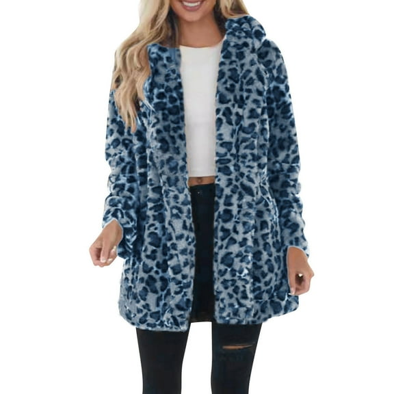 Sakmal Women Barn Jacket Plus Size Blue Flannel Fleece Coat Streetwear Fall Jackets for Women 2025 4X