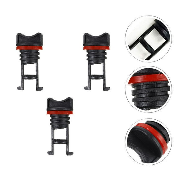CIMAXIC 3pcs Boat Drain Plugs Nylon Black for Boat Outdoor Enthusiasts