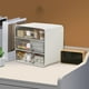 thumbnail image 5 of Organizador de escritorio con cajones | Almacenamiento de plástico para papelería y cosméticos para estudiantes | Dos tamaños: blanco y rosa | Organizador de escritorio compacto multicapa para, 5 of 6