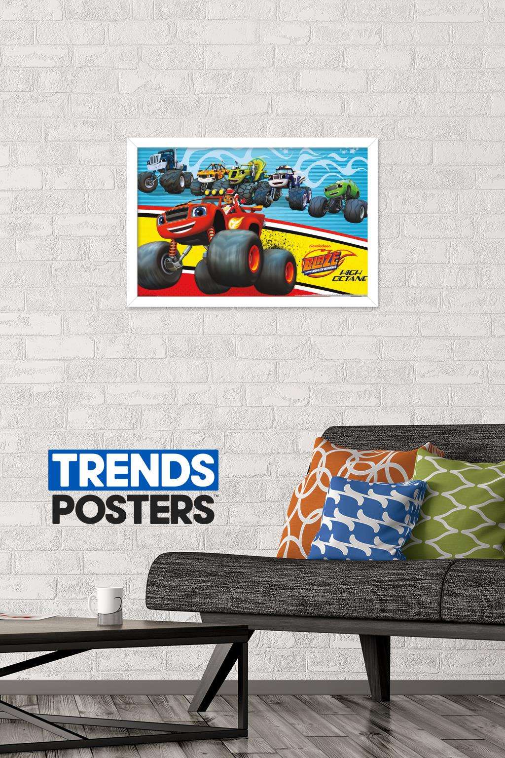 Nickelodeon Blaze and the Monster Machines Wall Poster, 14.725" x 22.375", Framed