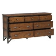 thumbnail image 2 of Unique Style Rustic Brown 4pc Bedroom Set King Size Platform Bed Nightstand Dresser Mirror Gunmetal Finish Wooden Furniture, 2 of 7