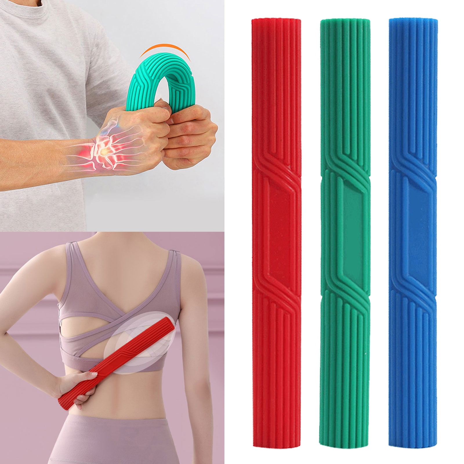 3Pcs Fitness Resistance Rod Nonslip Twisting Hand Exercise Rod Hand Grip Strength Trainer Fitness Equipment Accessories