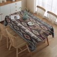 thumbnail image 2 of Brown Geometric and Bear Pattern Rectangle Tablecloth 60"x84",Waterproof Polyester Rectangle Table Cloth, Wipeable Spillproof Polyester Tablecloth for Dining, Camping, Indoor and Outdoor, 2 of 5