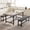 Retro Gray, variant on 3Pcs Dining Table Set for 4-6, 63" Extendable Thick Metal Frame Kitchen Table with 2 Upholstered Benches Set for 6, Rectangle Wooden Dinette Table Set for Dining, Apartment, Retro Brown