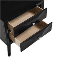 thumbnail image 6 of Yaheetech Modern Vintage Nightstand with 2 Drawer, Black, 6 of 9
