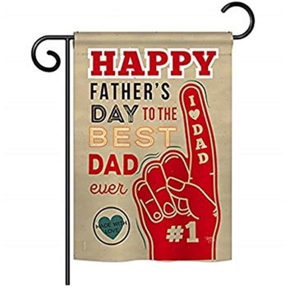Breeze Decor BD-FD-G-115134-IP-BO-D-US18-BD 13 x 18.5 in. Best Dad Ever Summer Fathers Day Impressions Decorative Vertical Double Sided Garden Flag