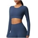 thumbnail image 3 of Sudadera con capucha de lino,Camiseta informal de manga larga con cuello redondo para mujer, con estampado de cuadros suaves, para uso diario, ideal para el hogar, sopatenor, 3 of 9