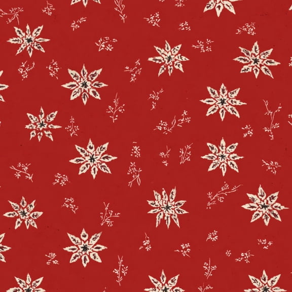 Peel and Stick Wallpaper Red Floral White Snowflake Botanical Wall Mural 23.6in x 9.8ft Self Adhesive Removable Wall Paper Renter Friendly Wallpaper for Bedroom Nursery Living Room