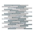 thumbnail image 1 of Modket TDH338NS Cinderella Gray Marble Stone Glass Metallic Silver Insert Mosaic Tile Backsplash, 1 of 5