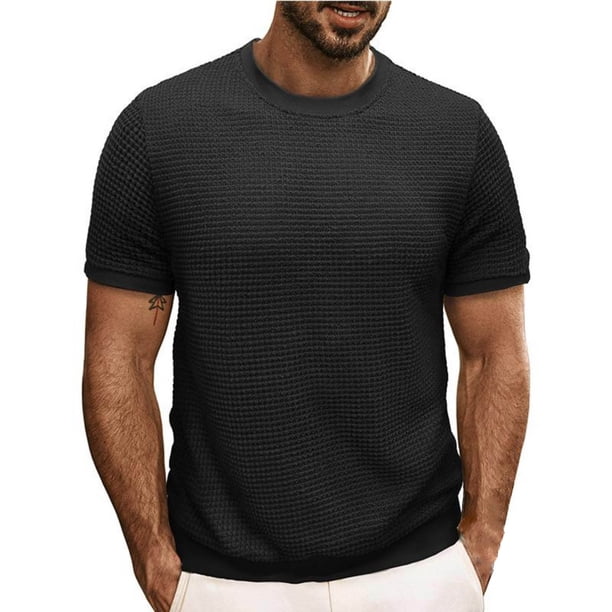 pstuiky camisetas de hombre, Camisa informal de manga corta con cuello abotonado y bolsillo de color liso para hombre camisas casuales para hombre m