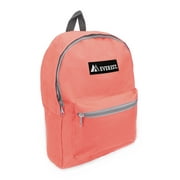 Everest 15" Basic Backpack, Coral All Ages, Unisex 1045K-COR, Carrier and Shoulder Book Bag for School, Work, Sports, and Travel