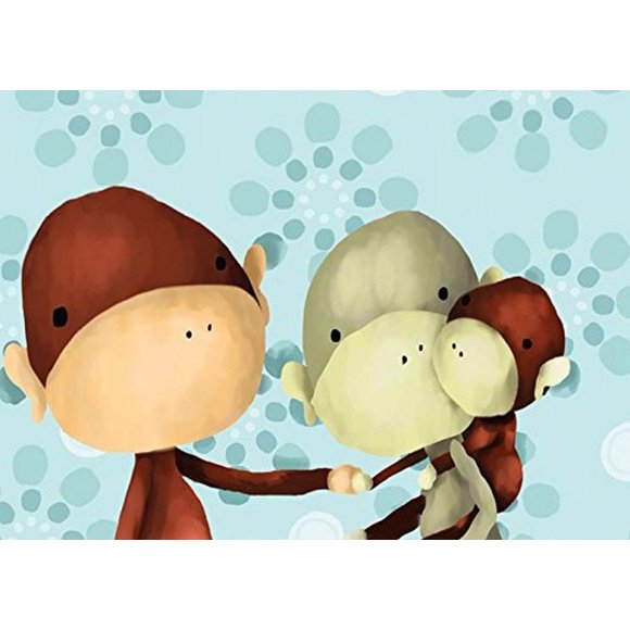 Arte mural Oopsy Daisy Los Tres Monos 36 x 25 cm en lienzo