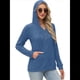 thumbnail image 4 of Sudadera con Capucha de Moda para Mujer, de Larga y Cuello en V, Informal, para Otoño e Invierno. Azul L, 4 of 7