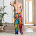 thumbnail image 2 of Balery Vibrant Parrot Splash Art Pantalones de pijama para hombre, pijama ultraligero, pantalón de descanso-3X-Large, 2 of 6