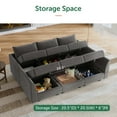 thumbnail image 3 of HONBAY Canapé Sectionnel Modulaire, Canapé-Lit Convertible 6 Pcs avec Rangement Complet pour Salon, Velours Gris Terne, 3 of 8