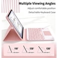 thumbnail image 5 of Detachable Bluetooth Keyboard Case with Round Keys, Multi-Touch Trackpad and 2.4G Wireless Mouse for Lenovo Idea Tab 11" 2025 / Tab M11 11" 2024，Pink, 5 of 10