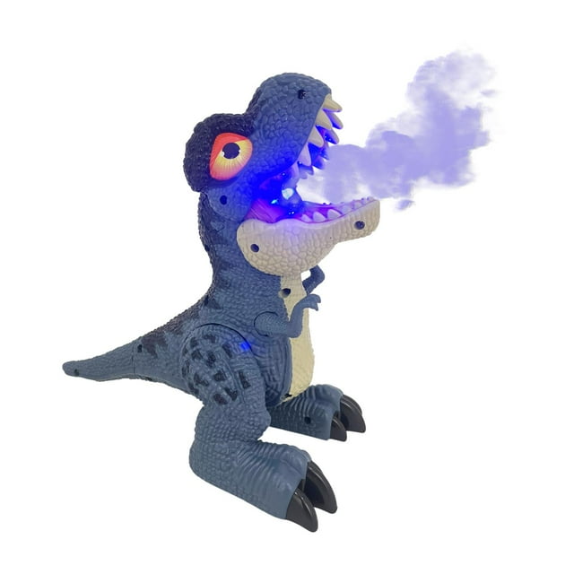 Juguete Dinosaurio T-Rex Hecha Spray de Humo Luz/ Sonido azul