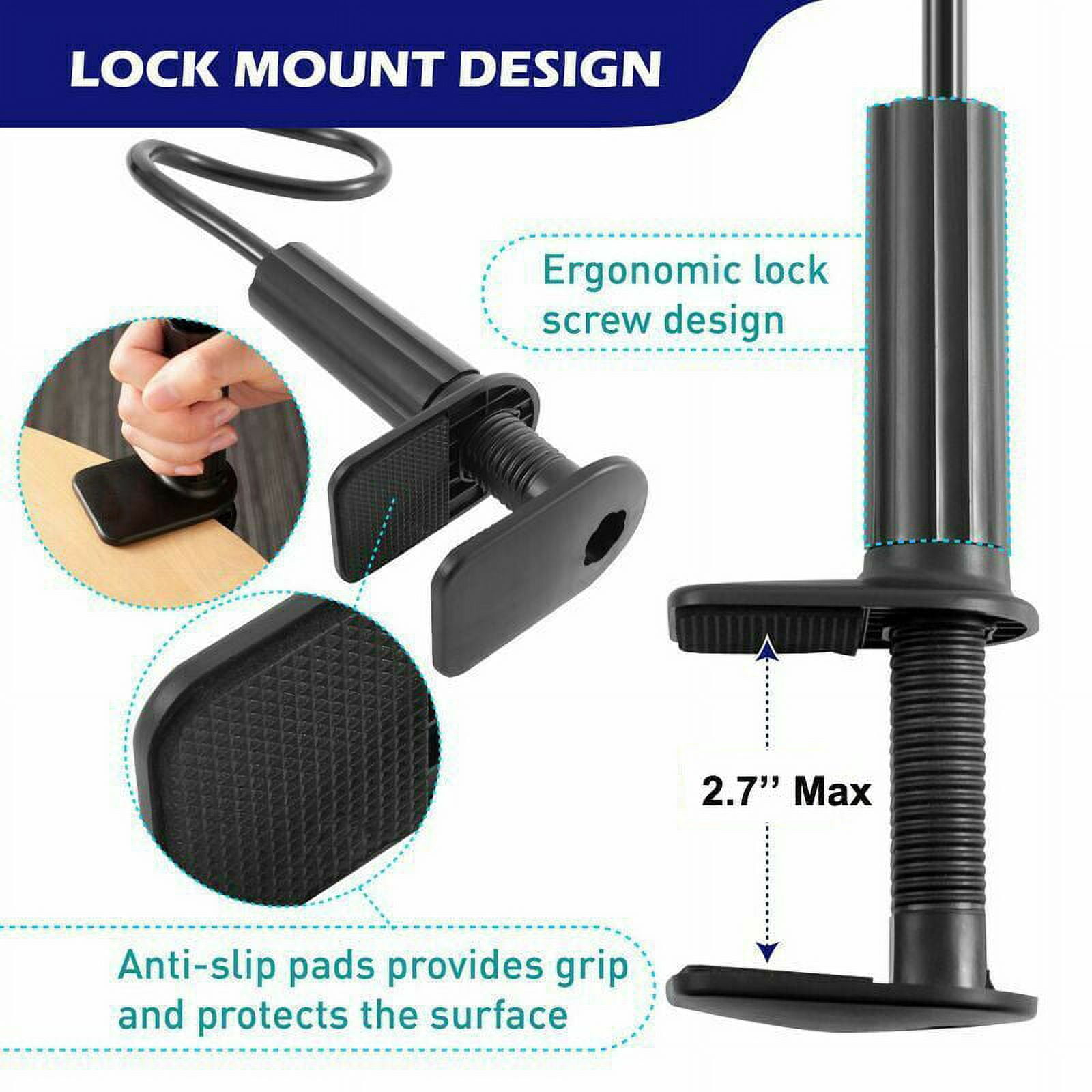 Gooseneck Bed Phone Holder Long Arm Phone Mount for Desk, Clip Bracket Clamp Stand for 4.0-6.5'' Mobile Cell Phone Stand By PULMCheerger