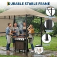 thumbnail image 4 of Heavy Duty Grill Gazebo with Double-Tiered Canopy, Side Shelves, LED Lights, Hooks & Bottle Opener for Patio, Backyard & Garden, 4 of 7